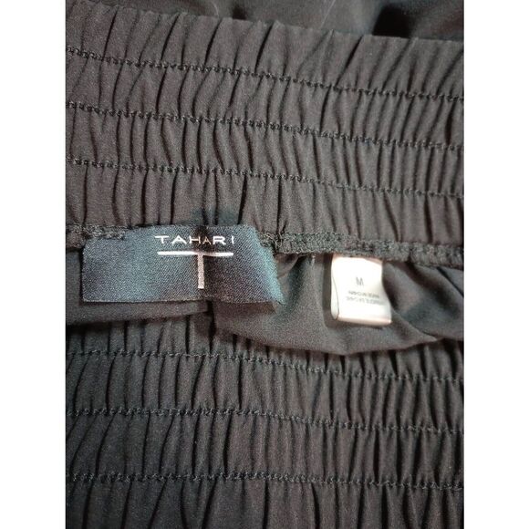Tahari Pants Ladies Medium Black Pull On Waist Cropped Light Weight - Picture 4 of 6